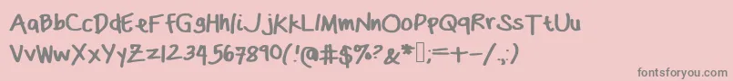 フォントDasbougie – ピンクの背景に灰色の文字