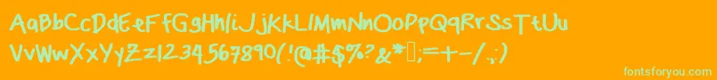 Dasbougie Font – Green Fonts on Orange Background