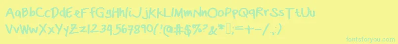 Dasbougie-Schriftart – Grüne Schriften auf gelbem Hintergrund