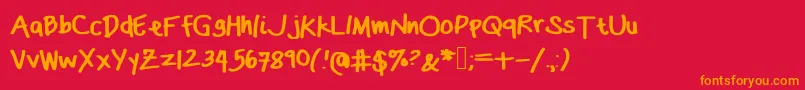 Dasbougie Font – Orange Fonts on Red Background