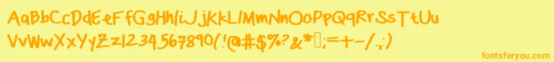 Dasbougie Font – Orange Fonts on Yellow Background