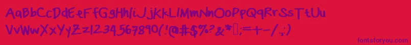 Dasbougie Font – Purple Fonts on Red Background