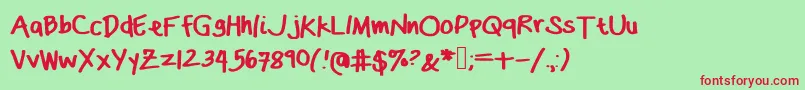 Dasbougie Font – Red Fonts on Green Background