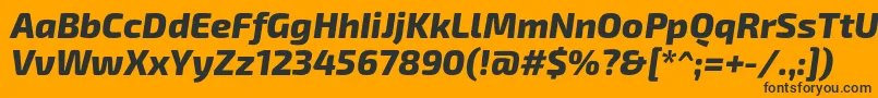 Exo2.0Extrabolditalic Font – Black Fonts on Orange Background