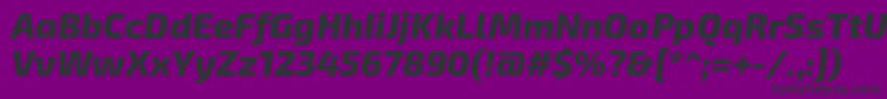 フォントExo2.0Extrabolditalic – 紫の背景に黒い文字