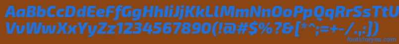 Exo2.0Extrabolditalic Font – Blue Fonts on Brown Background