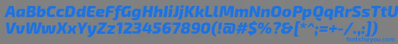 Exo2.0Extrabolditalic Font – Blue Fonts on Gray Background