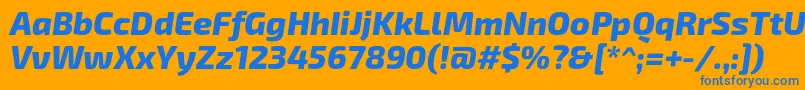 Exo2.0Extrabolditalic Font – Blue Fonts on Orange Background