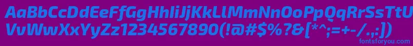 Exo2.0Extrabolditalic Font – Blue Fonts on Purple Background