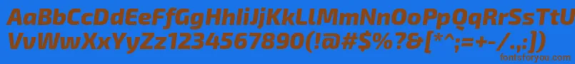 Exo2.0Extrabolditalic Font – Brown Fonts on Blue Background