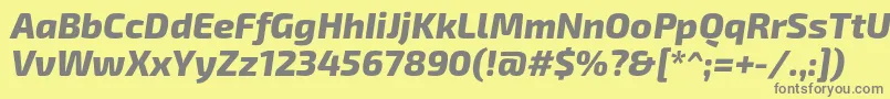 Exo2.0Extrabolditalic Font – Gray Fonts on Yellow Background