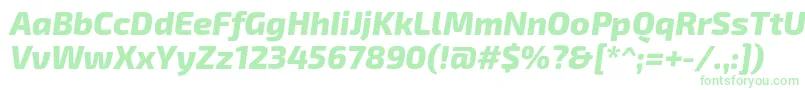 Exo2.0Extrabolditalic Font – Green Fonts on White Background