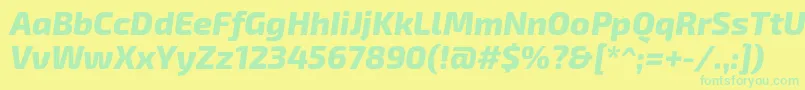 Exo2.0Extrabolditalic-Schriftart – Grüne Schriften auf gelbem Hintergrund