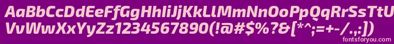 Exo2.0Extrabolditalic Font – Pink Fonts on Purple Background