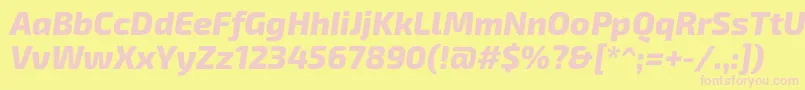 Exo2.0Extrabolditalic Font – Pink Fonts on Yellow Background