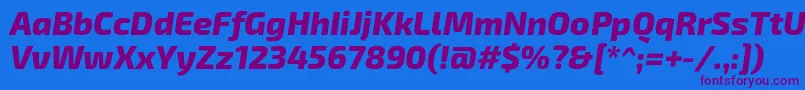 Exo2.0Extrabolditalic Font – Purple Fonts on Blue Background