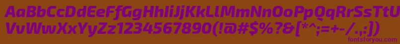 Exo2.0Extrabolditalic Font – Purple Fonts on Brown Background