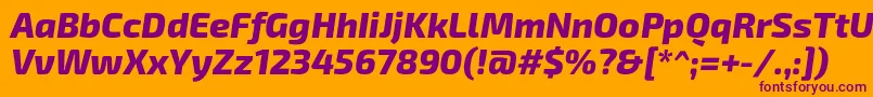 Exo2.0Extrabolditalic Font – Purple Fonts on Orange Background