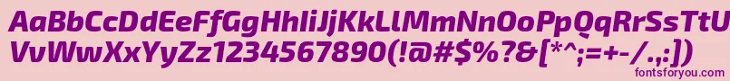 Exo2.0Extrabolditalic Font – Purple Fonts on Pink Background
