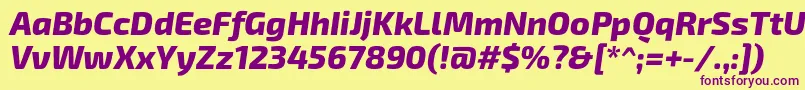 Exo2.0Extrabolditalic Font – Purple Fonts on Yellow Background