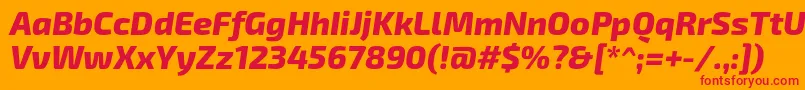 Exo2.0Extrabolditalic Font – Red Fonts on Orange Background