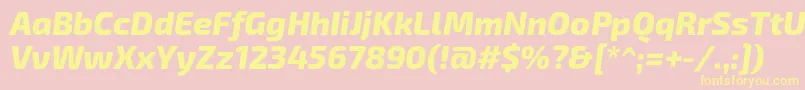 Exo2.0Extrabolditalic Font – Yellow Fonts on Pink Background