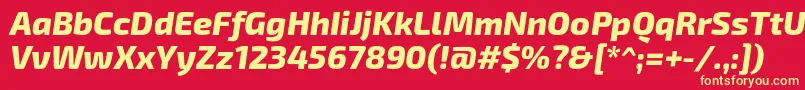 Exo2.0Extrabolditalic Font – Yellow Fonts on Red Background