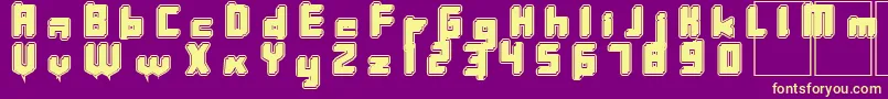 Inavelkromosomkalas Font – Yellow Fonts on Purple Background