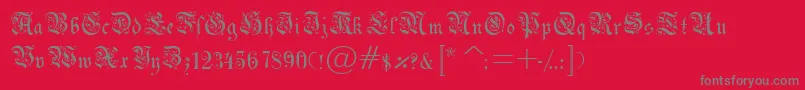 Decor0-Schriftart – Graue Schriften auf rotem Hintergrund