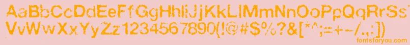 Faxada-Schriftart – Orangefarbene Schriften auf rosa Hintergrund