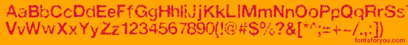 Faxada-Schriftart – Rote Schriften auf orangefarbenem Hintergrund