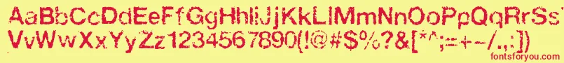 Faxada Font – Red Fonts on Yellow Background