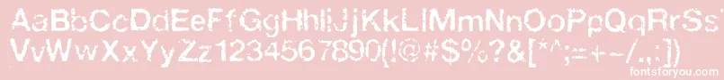 Saiba mais sobre a fonte Faxada Fonte Faxada – fontes brancas em um fundo rosa