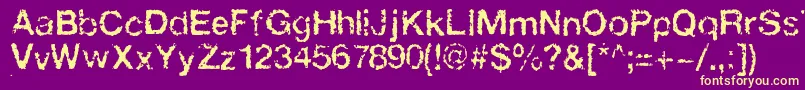 Faxada-fontti – keltaiset fontit violetilla taustalla