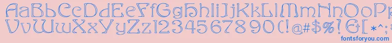 Eddaoutline Font – Blue Fonts on Pink Background