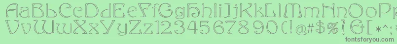 フォントEddaoutline – 緑の背景に灰色の文字