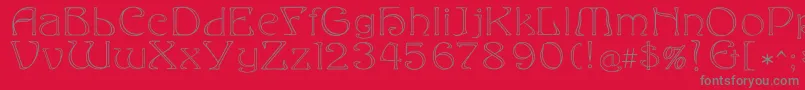 フォントEddaoutline – 赤い背景に灰色の文字