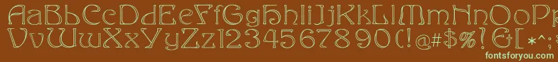 Eddaoutline Font – Green Fonts on Brown Background