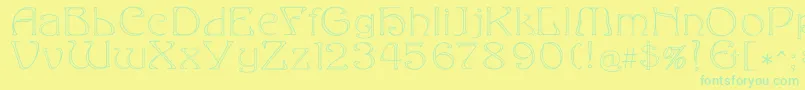 Police Eddaoutline – polices vertes sur fond jaune