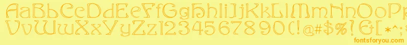 Eddaoutline Font – Orange Fonts on Yellow Background