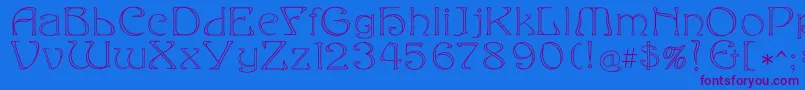 Eddaoutline Font – Purple Fonts on Blue Background