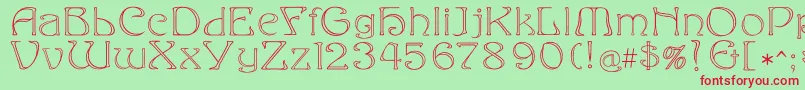 Eddaoutline Font – Red Fonts on Green Background