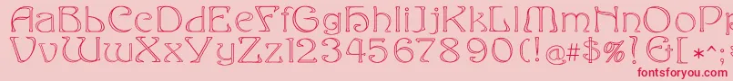 Eddaoutline Font – Red Fonts on Pink Background