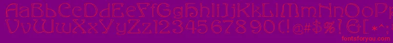 Eddaoutline-fontti – punaiset fontit violetilla taustalla
