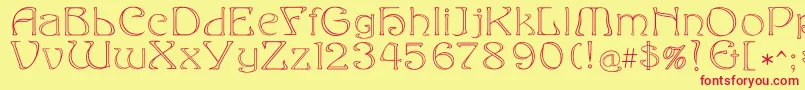 Eddaoutline Font – Red Fonts on Yellow Background