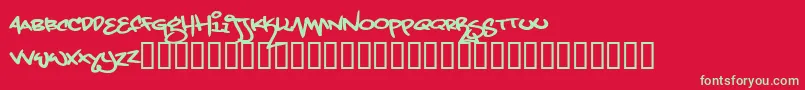 Grandstylus Font – Green Fonts on Red Background