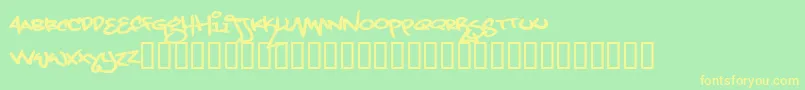 Grandstylus Font – Yellow Fonts on Green Background