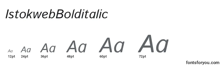 Размеры шрифта IstokwebBolditalic