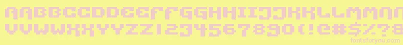 PixelTechnology-Schriftart – Rosa Schriften auf gelbem Hintergrund