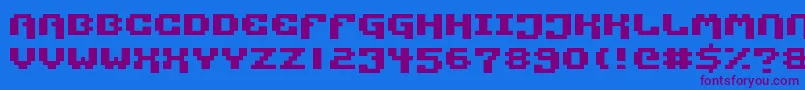 Fonte PixelTechnology – fontes roxas em um fundo azul